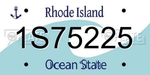1S75225 Rhode Island License Plate