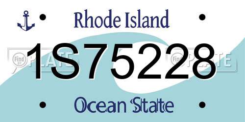 1S75228 Rhode Island License Plate