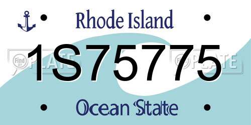 1S75775 Rhode Island License Plate
