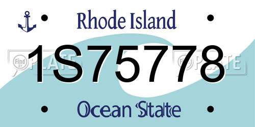 1S75778 Rhode Island License Plate
