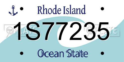1S77235 Rhode Island License Plate