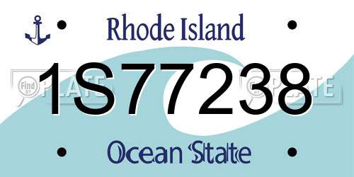 1S77238 Rhode Island License Plate