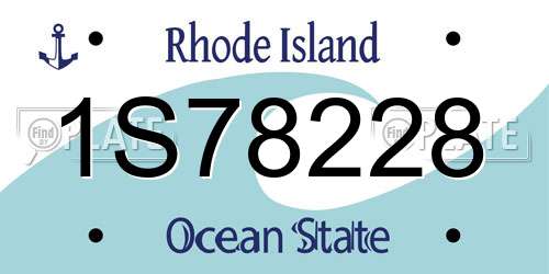 1S78228 Rhode Island License Plate