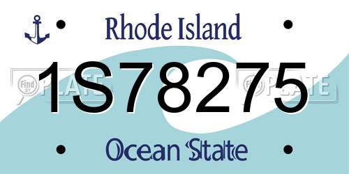 1S78275 Rhode Island License Plate