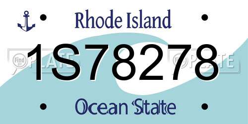 1S78278 Rhode Island License Plate