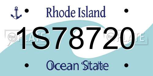 1S78720 Rhode Island License Plate