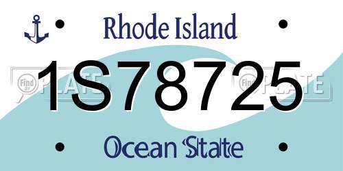 1S78725 Rhode Island License Plate