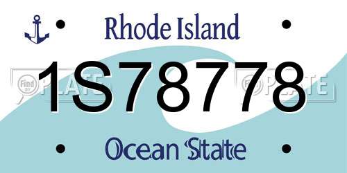 1S78778 Rhode Island License Plate
