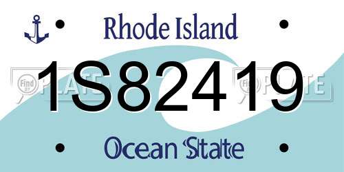 1S82419 Rhode Island License Plate