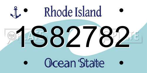 1S82782 Rhode Island License Plate