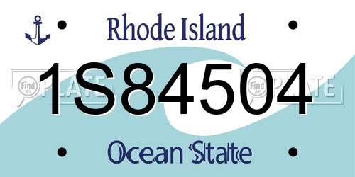 1S84504 Rhode Island License Plate