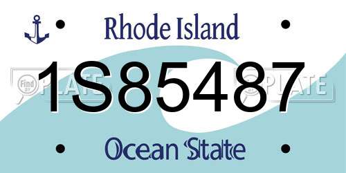 1S85487 Rhode Island License Plate