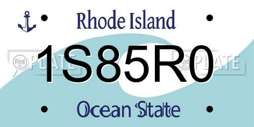 1S85R0 Rhode Island License Plate