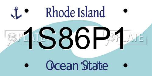 1S86P1 Rhode Island License Plate