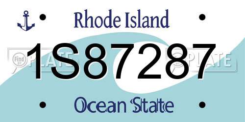 1S87287 Rhode Island License Plate