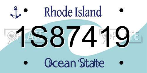 1S87419 Rhode Island License Plate