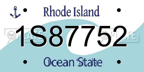 1S87752 Rhode Island License Plate