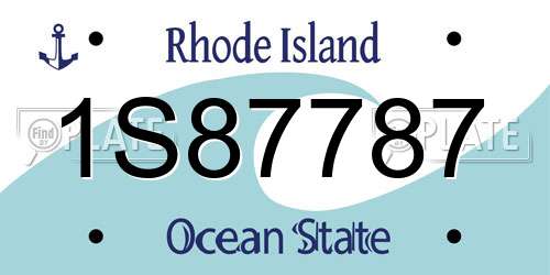 1S87787 Rhode Island License Plate