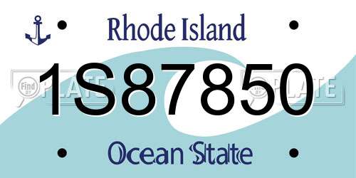 1S87850 Rhode Island License Plate