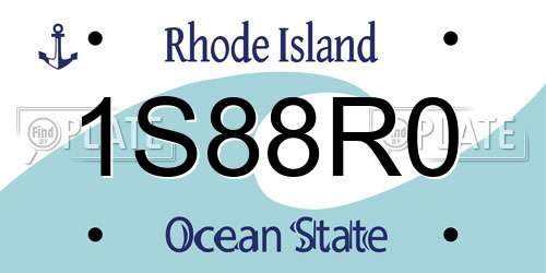 1S88R0 Rhode Island License Plate