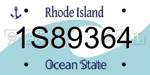 1S89364 Rhode Island License Plate