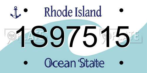 1S97515 Rhode Island License Plate