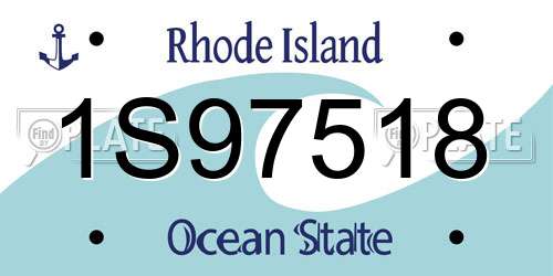 1S97518 Rhode Island License Plate
