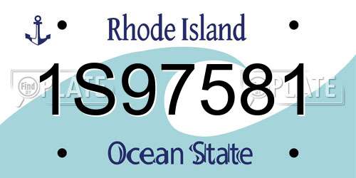 1S97581 Rhode Island License Plate