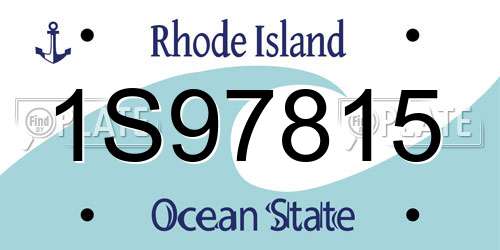 1S97815 Rhode Island License Plate