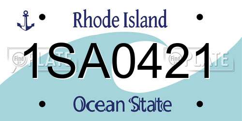 1SA0421 Rhode Island License Plate