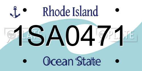1SA0471 Rhode Island License Plate