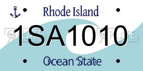 1SA1010 Rhode Island License Plate
