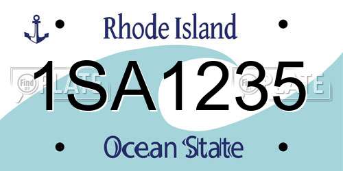1SA1235 Rhode Island License Plate