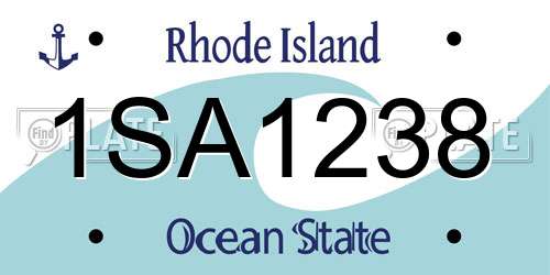 1SA1238 Rhode Island License Plate