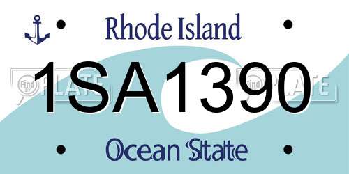 1SA1390 Rhode Island License Plate