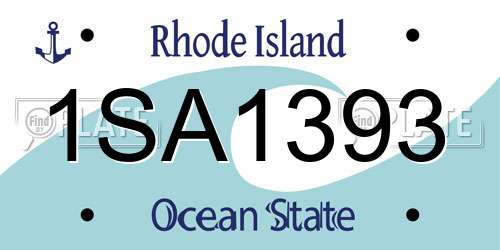 1SA1393 Rhode Island License Plate