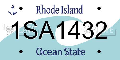 1SA1432 Rhode Island License Plate