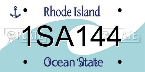 1SA144 Rhode Island License Plate