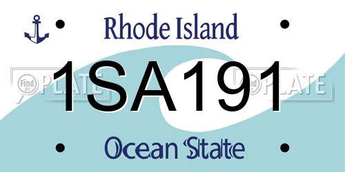 1SA191 Rhode Island License Plate