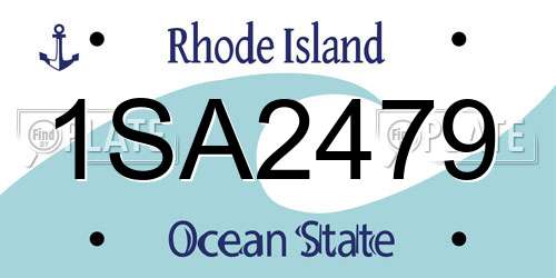 1SA2479 Rhode Island License Plate