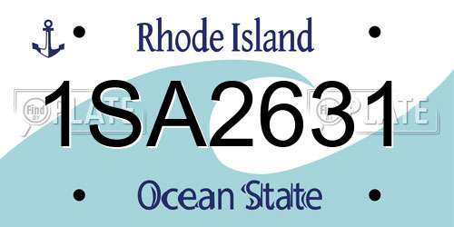 1SA2631 Rhode Island License Plate