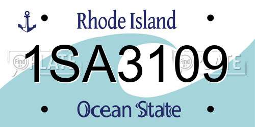 1SA3109 Rhode Island License Plate