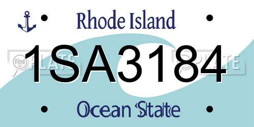1SA3184 Rhode Island License Plate