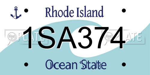 1SA374 Rhode Island License Plate