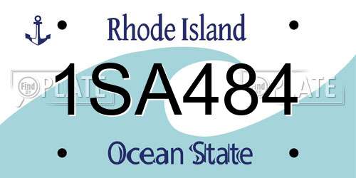1SA484 Rhode Island License Plate