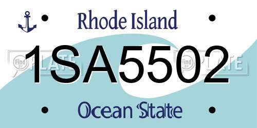1SA5502 Rhode Island License Plate