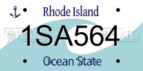1SA564 Rhode Island License Plate