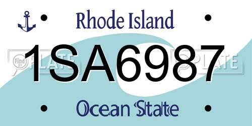 1SA6987 Rhode Island License Plate