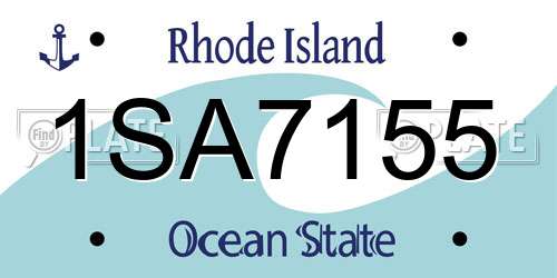 1SA7155 Rhode Island License Plate