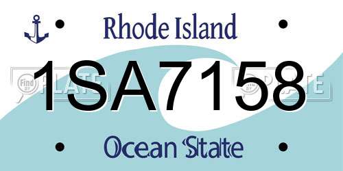 1SA7158 Rhode Island License Plate